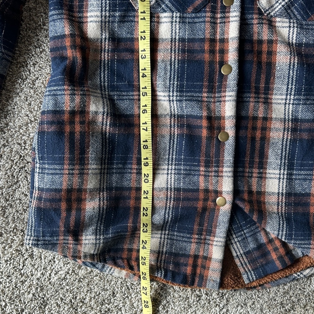 Dokotoo Womens Plaid Shacket Jacket Sherpa Fleece hood - Picture 12 of 13